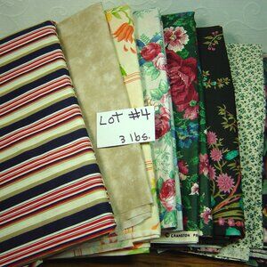 Mixed lot of cotton/cotton blend fabric-3 lbs.--approx. 10 yards